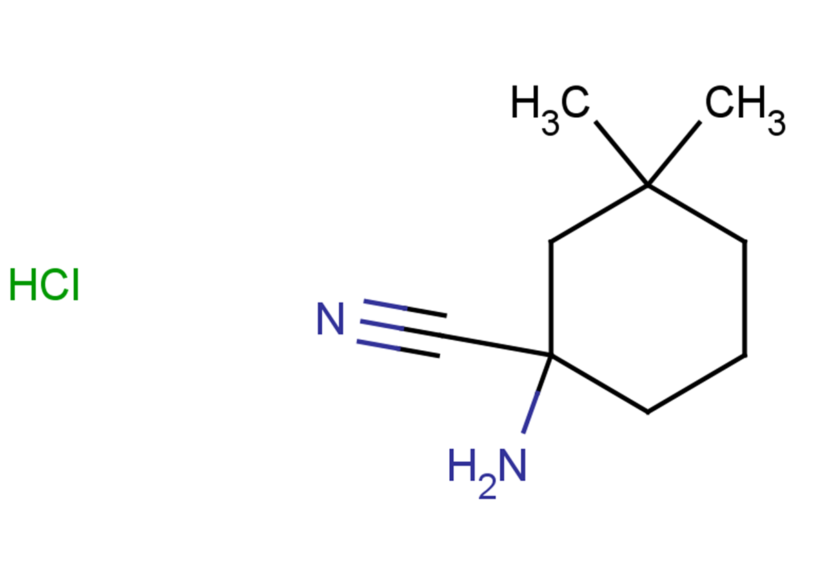 1-amino-3,3-dimethylcyclohexane-1-carbonitrile hydrochloride