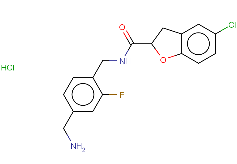 N-{[4-(aminomethyl)-2-fluorophenyl]methyl}-5-chloro-2,3-dihydro-1-benzofuran-2-carboxamide hydrochloride