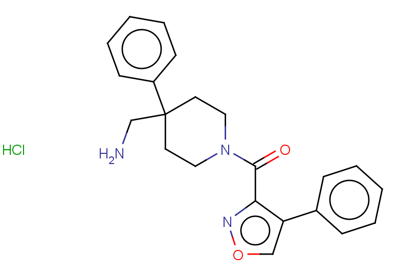 1-[4-phenyl-1-(4-phenyl-1,2-oxazole-3-carbonyl)piperidin-4-yl]methanamine hydrochloride