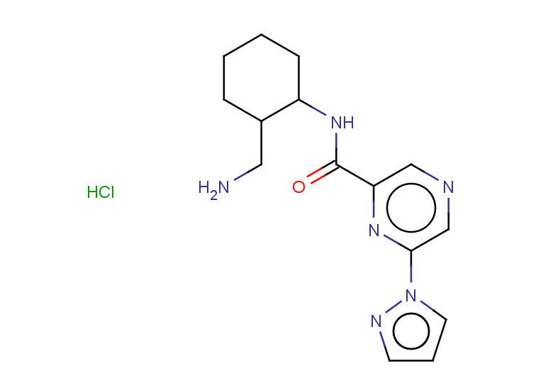 N-[2-(aminomethyl)cyclohexyl]-6-(1H-pyrazol-1-yl)pyrazine-2-carboxamide hydrochloride