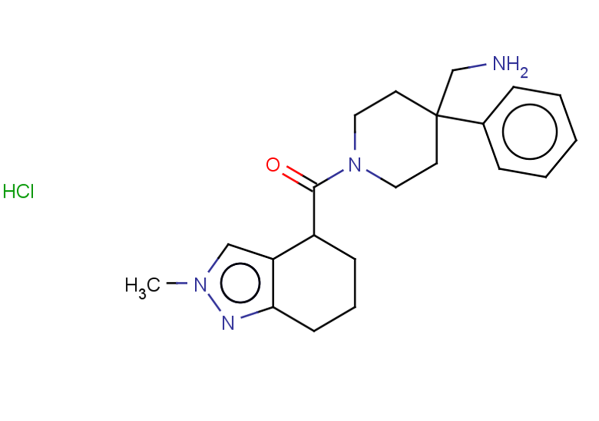 1-[1-(2-methyl-4,5,6,7-tetrahydro-2H-indazole-4-carbonyl)-4-phenylpiperidin-4-yl]methanamine hydrochloride