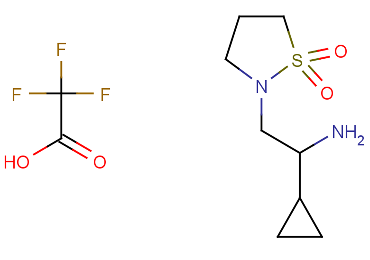 2-(2-amino-2-cyclopropylethyl)-1lambda6,2-thiazolidine-1,1-dione, trifluoroacetic acid