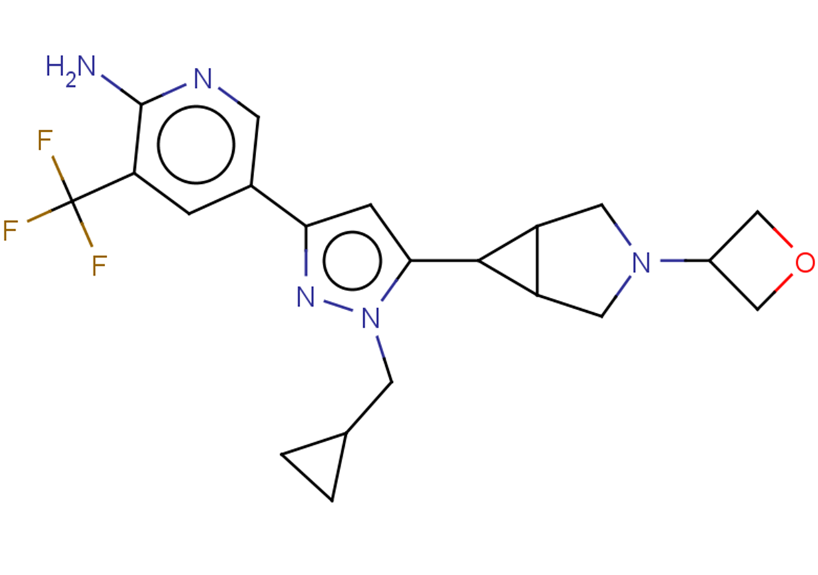5-[1-(cyclopropylmethyl)-5-[3-(oxetan-3-yl)-3-azabicyclo[3.1.0]hexan-6-yl]-1H-pyrazol-3-yl]-3-(trifluoromethyl)pyridin-2-amine
