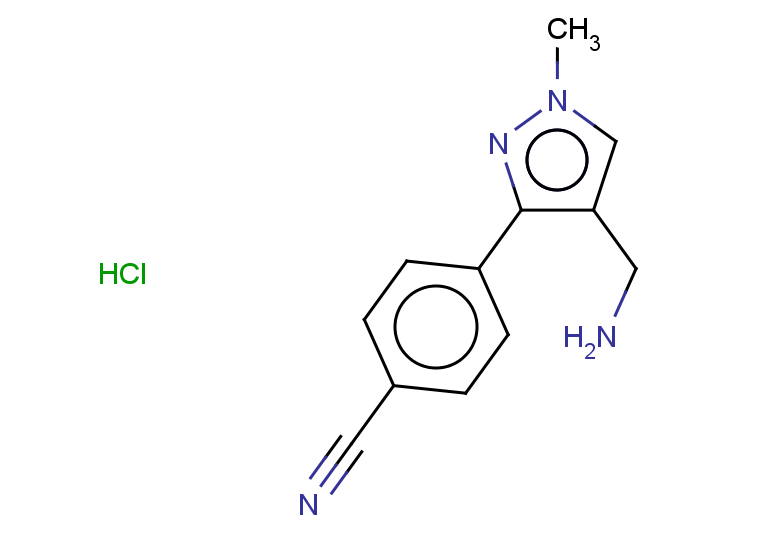 4-[4-(aminomethyl)-1-methyl-1H-pyrazol-3-yl]benzonitrile hydrochloride