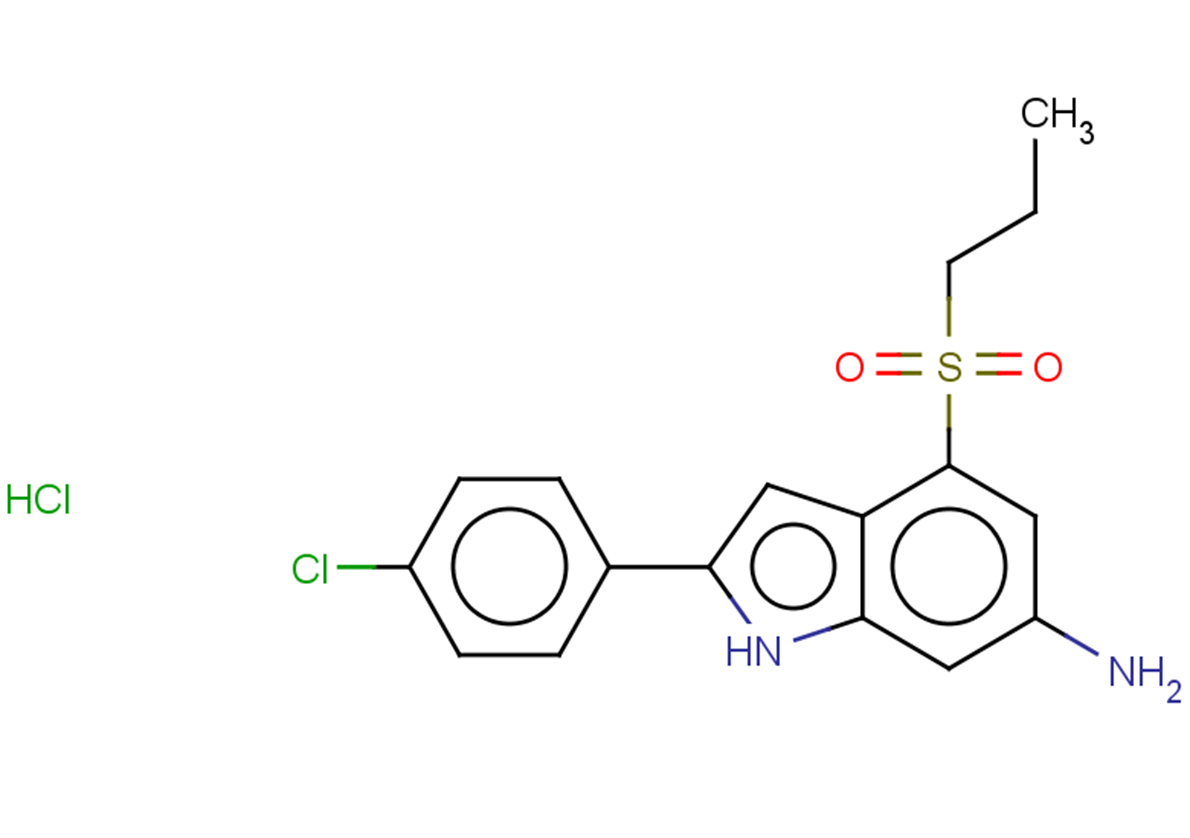 2-(4-chlorophenyl)-4-(propane-1-sulfonyl)-1H-indol-6-amine hydrochloride