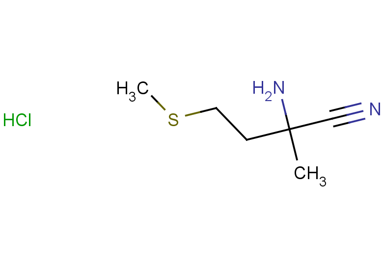 2-amino-2-methyl-4-(methylsulfanyl)butanenitrile hydrochloride