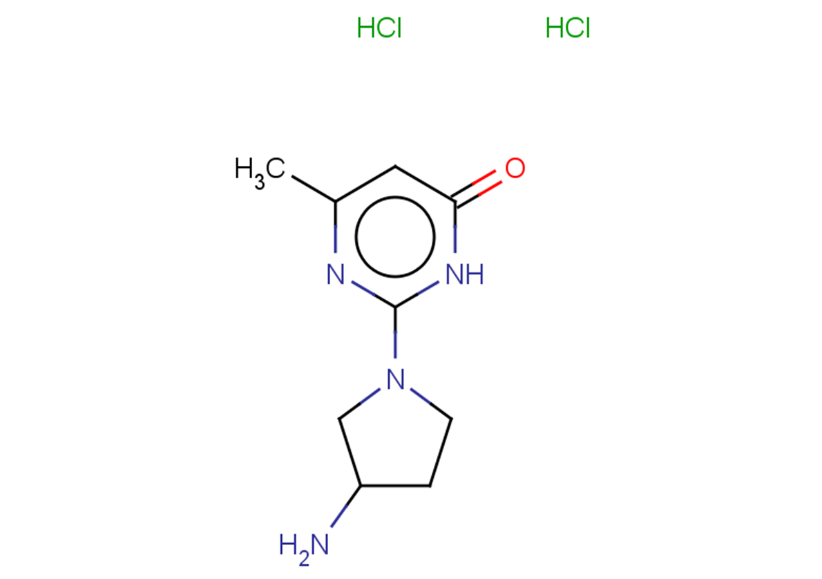 2-(3-aminopyrrolidin-1-yl)-6-methyl-3,4-dihydropyrimidin-4-one dihydrochloride