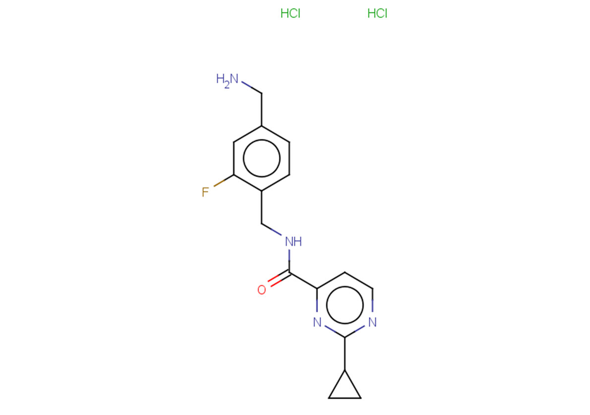 N-{[4-(aminomethyl)-2-fluorophenyl]methyl}-2-cyclopropylpyrimidine-4-carboxamide dihydrochloride