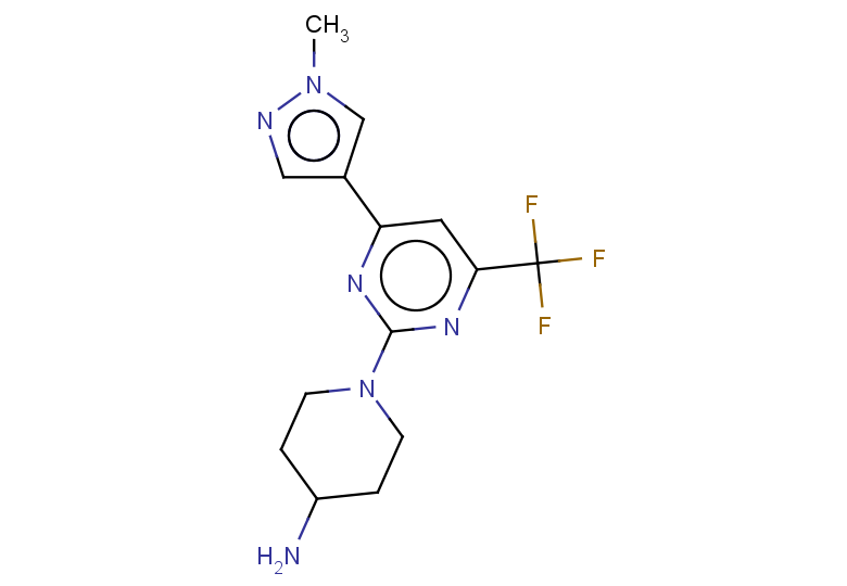 1-[4-(1-methyl-1H-pyrazol-4-yl)-6-(trifluoromethyl)pyrimidin-2-yl]piperidin-4-amine