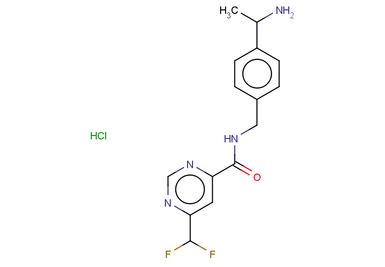 N-{[4-(1-aminoethyl)phenyl]methyl}-6-(difluoromethyl)pyrimidine-4-carboxamide hydrochloride