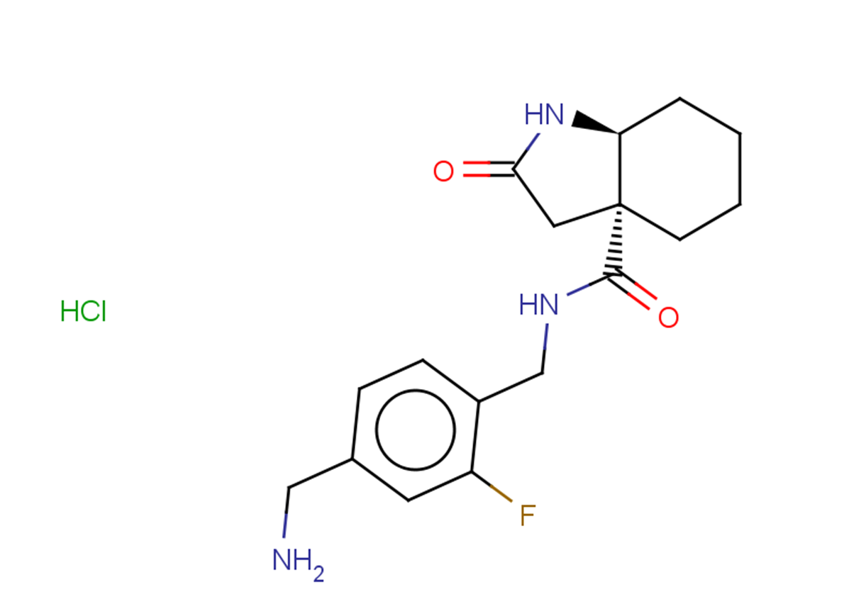 rac-(3aR,7aS)-N-{[4-(aminomethyl)-2-fluorophenyl]methyl}-2-oxo-octahydro-1H-indole-3a-carboxamide hydrochloride