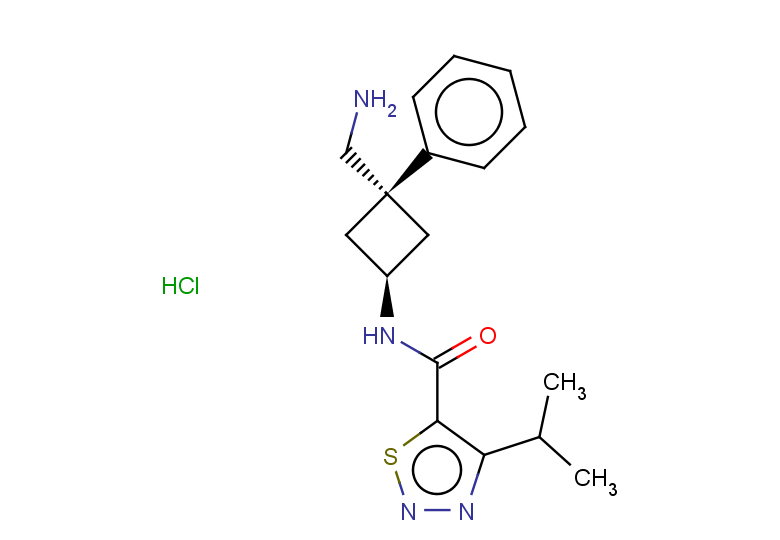 rac-4-(propan-2-yl)-N-[(1r,3r)-3-(aminomethyl)-3-phenylcyclobutyl]-1,2,3-thiadiazole-5-carboxamide hydrochloride, cis