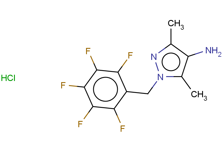 3,5-dimethyl-1-[(pentafluorophenyl)methyl]-1H-pyrazol-4-amine hydrochloride