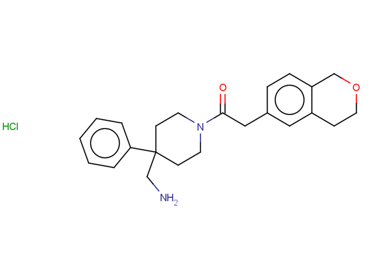 1-[4-(aminomethyl)-4-phenylpiperidin-1-yl]-2-(3,4-dihydro-1H-2-benzopyran-6-yl)ethan-1-one hydrochloride