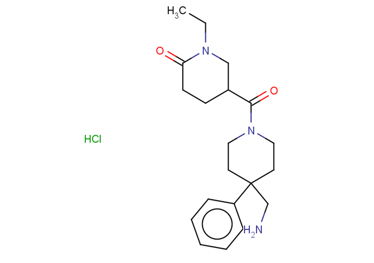 5-[4-(aminomethyl)-4-phenylpiperidine-1-carbonyl]-1-ethylpiperidin-2-one hydrochloride