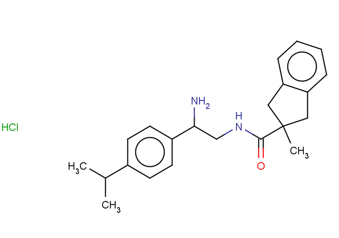N-{2-amino-2-[4-(propan-2-yl)phenyl]ethyl}-2-methyl-2,3-dihydro-1H-indene-2-carboxamide hydrochloride