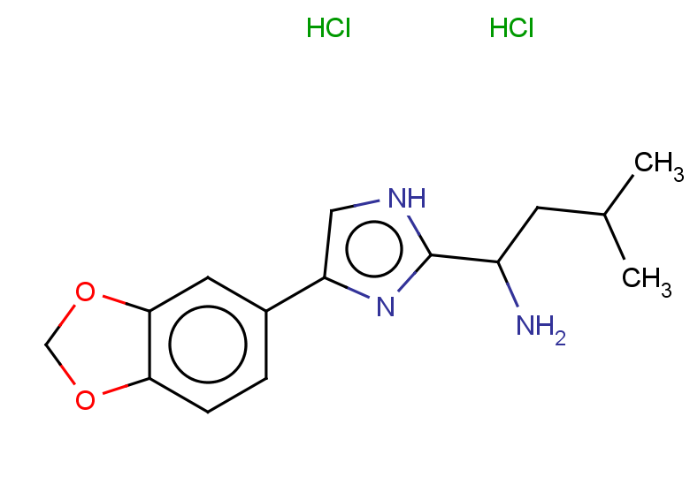 1-[4-(1,3-dioxaindan-5-yl)-1H-imidazol-2-yl]-3-methylbutan-1-amine dihydrochloride
