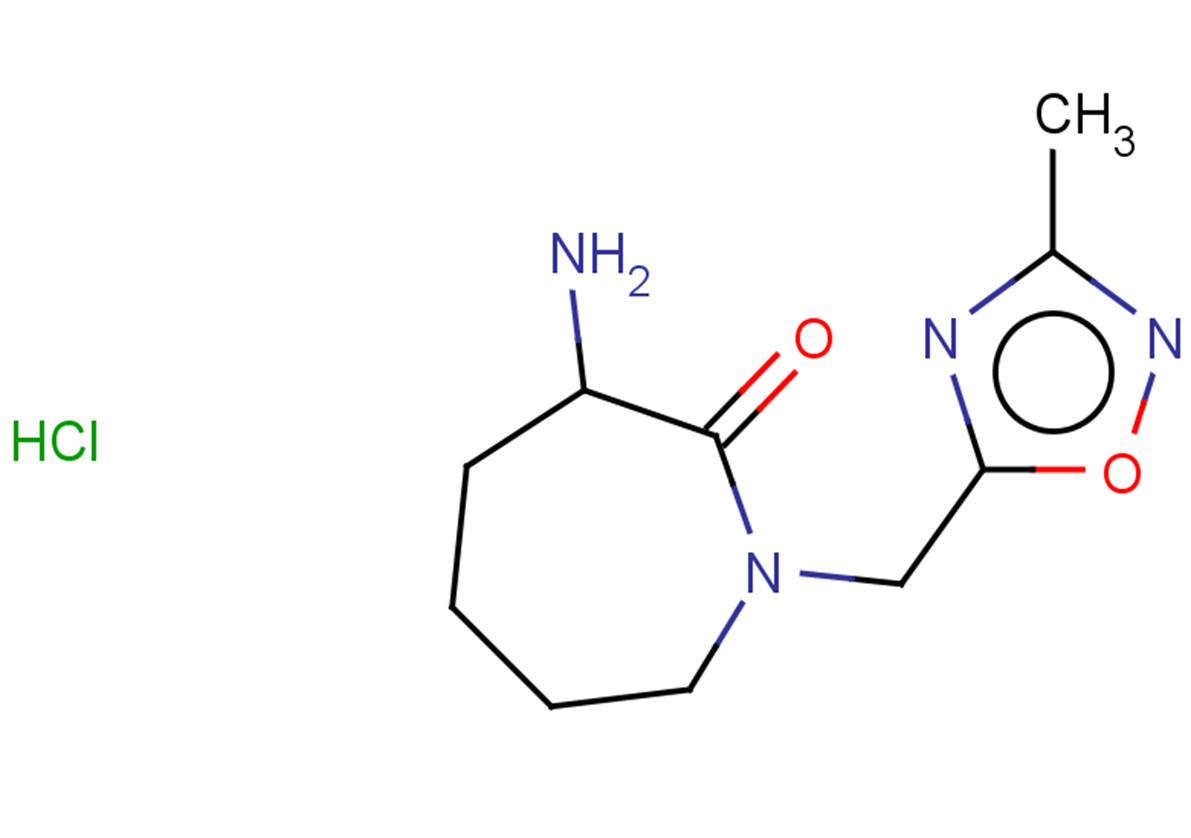 3-amino-1-[(3-methyl-1,2,4-oxadiazol-5-yl)methyl]azepan-2-one hydrochloride