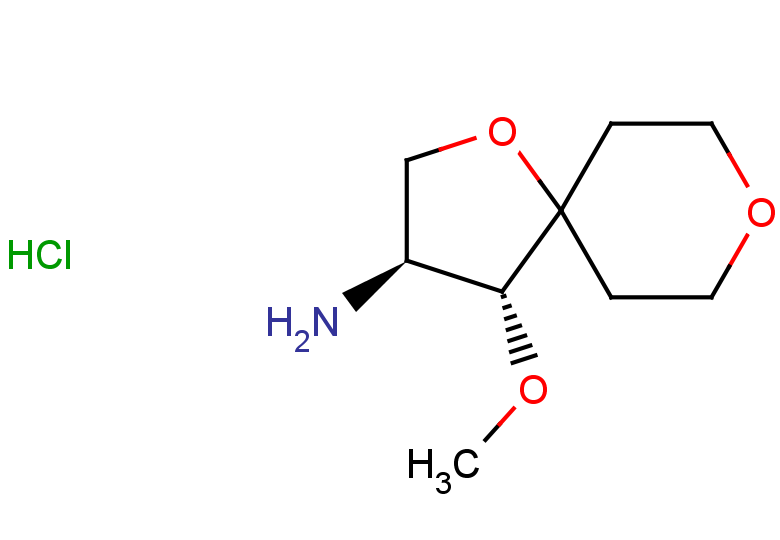 rac-(3R,4S)-4-methoxy-1,8-dioxaspiro[4.5]decan-3-amine hydrochloride, trans
