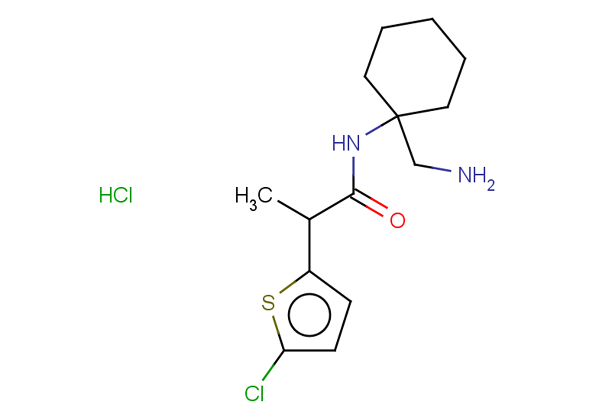 N-[1-(aminomethyl)cyclohexyl]-2-(5-chlorothiophen-2-yl)propanamide hydrochloride