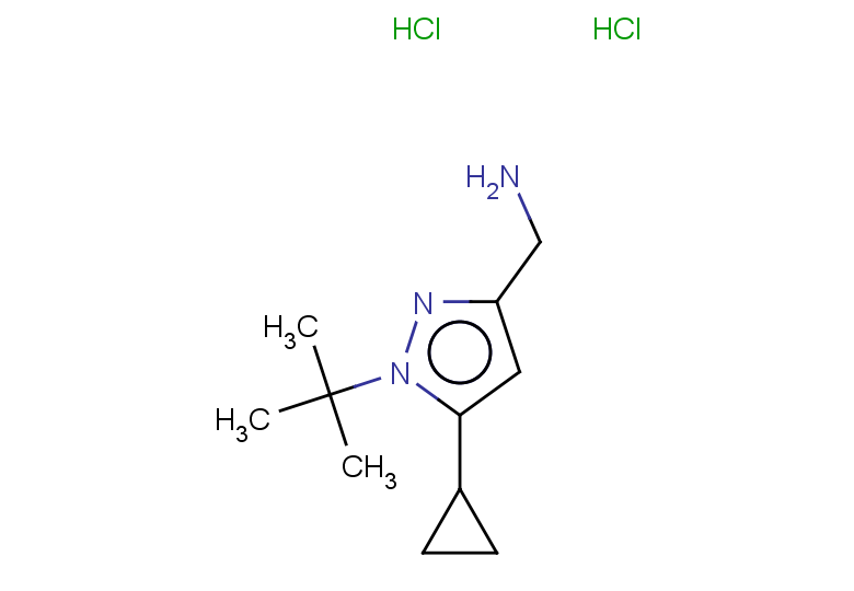 1-(1-tert-butyl-5-cyclopropyl-1H-pyrazol-3-yl)methanamine dihydrochloride