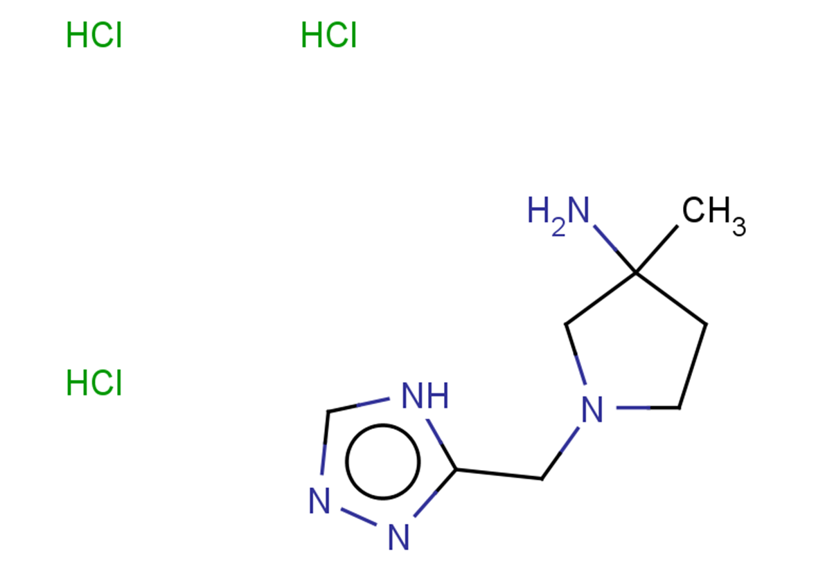 3-methyl-1-[(4H-1,2,4-triazol-3-yl)methyl]pyrrolidin-3-amine trihydrochloride