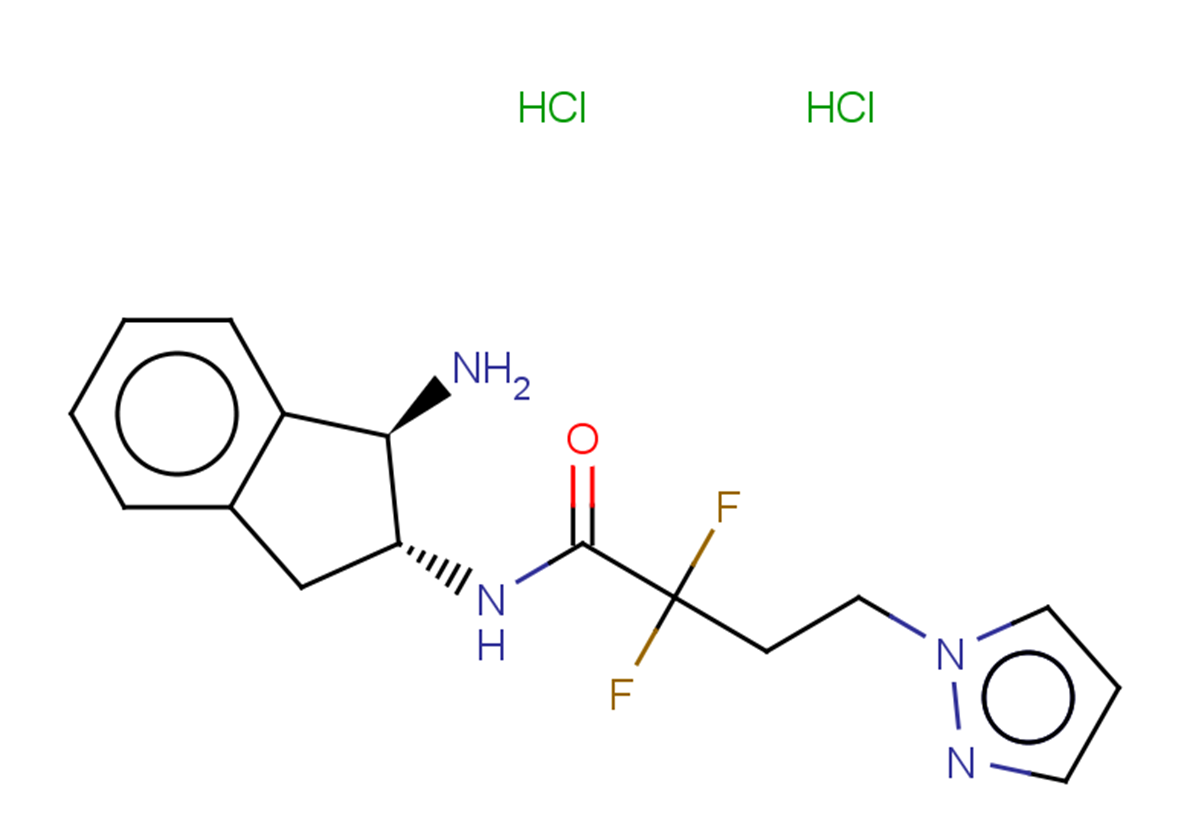 N-[(1R,2R)-1-amino-2,3-dihydro-1H-inden-2-yl]-2,2-difluoro-4-(1H-pyrazol-1-yl)butanamide dihydrochloride