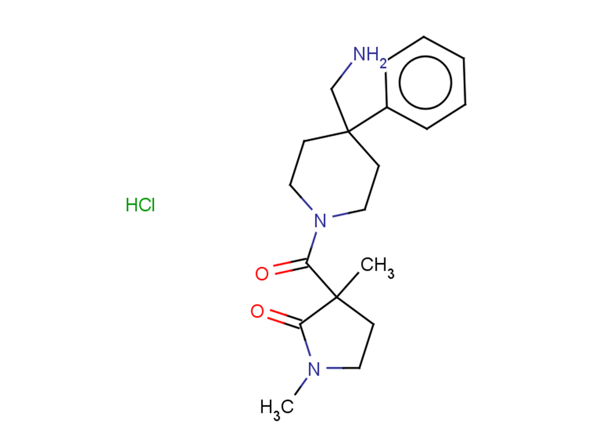3-[4-(aminomethyl)-4-phenylpiperidine-1-carbonyl]-1,3-dimethylpyrrolidin-2-one hydrochloride