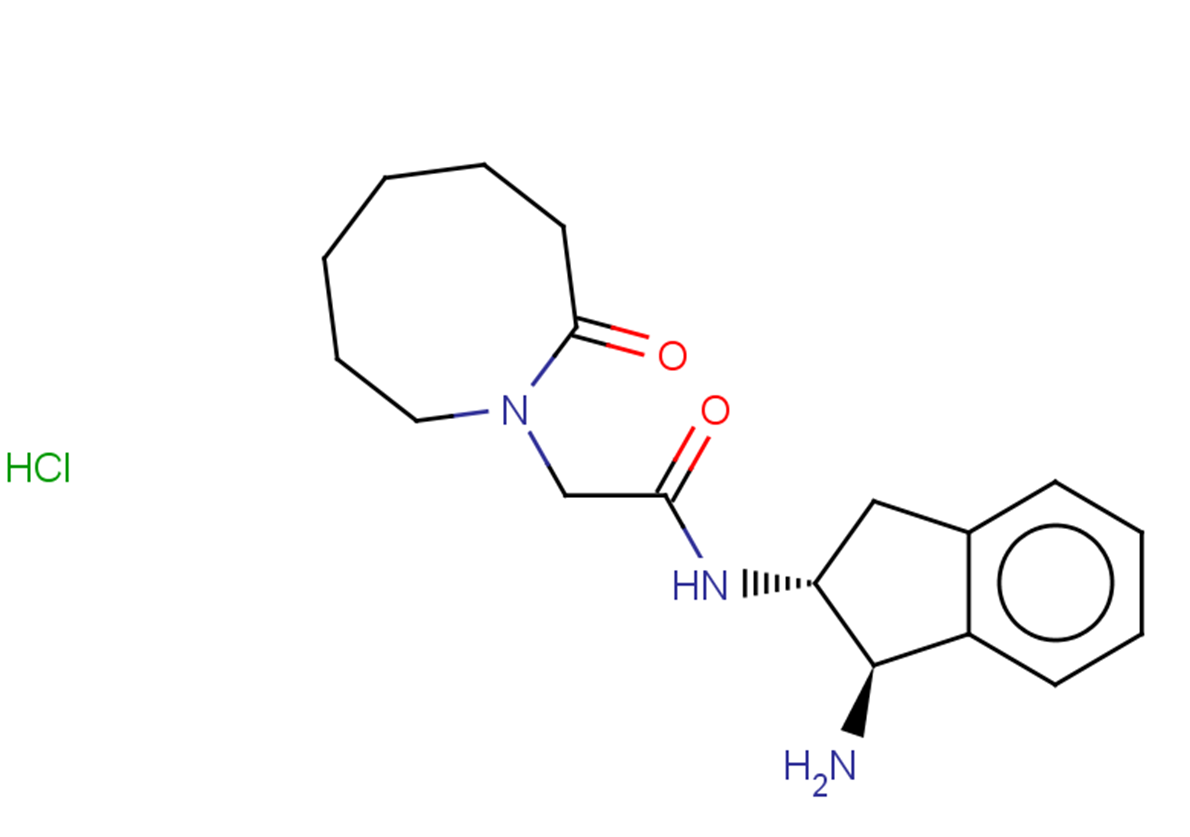 N-[(1R,2R)-1-amino-2,3-dihydro-1H-inden-2-yl]-2-(2-oxoazocan-1-yl)acetamide hydrochloride