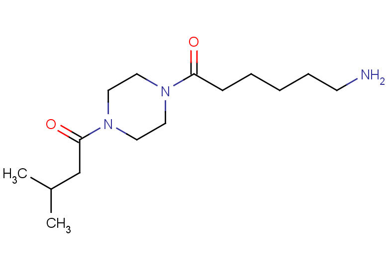6-amino-1-[4-(3-methylbutanoyl)piperazin-1-yl]hexan-1-one