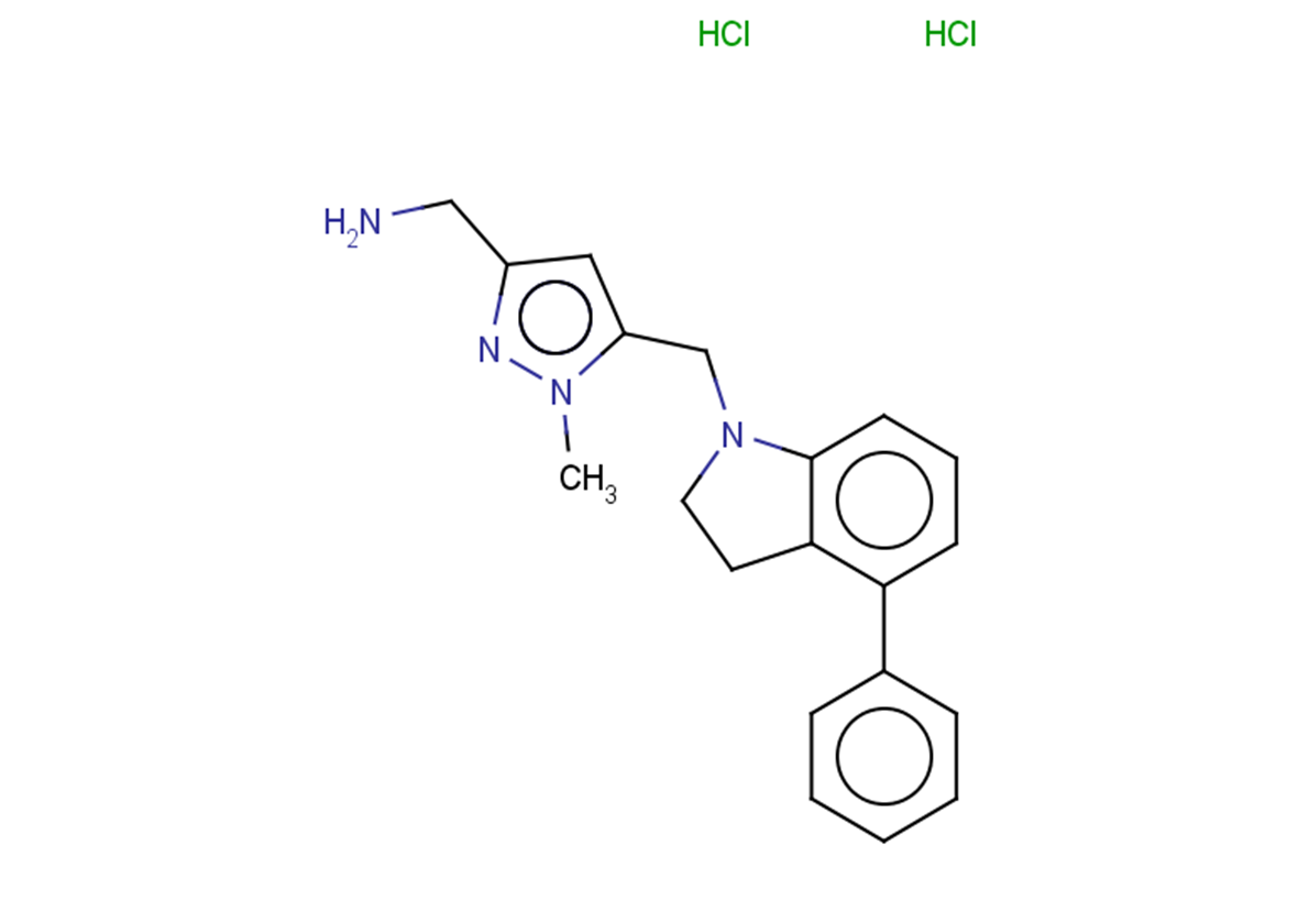 1-{1-methyl-5-[(4-phenyl-2,3-dihydro-1H-indol-1-yl)methyl]-1H-pyrazol-3-yl}methanamine dihydrochloride
