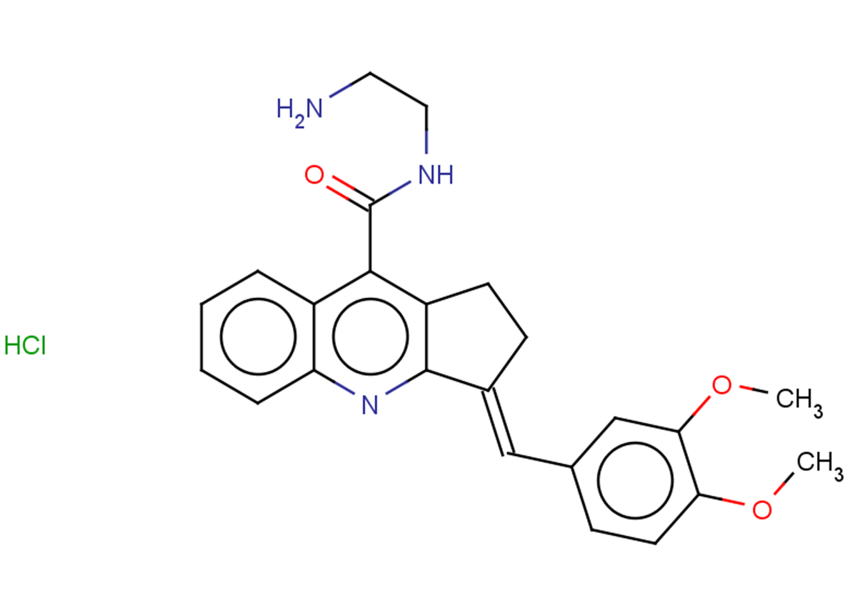 (3E)-N-(2-aminoethyl)-3-[(3,4-dimethoxyphenyl)methylidene]-1H,2H,3H-cyclopenta[b]quinoline-9-carboxamide hydrochloride