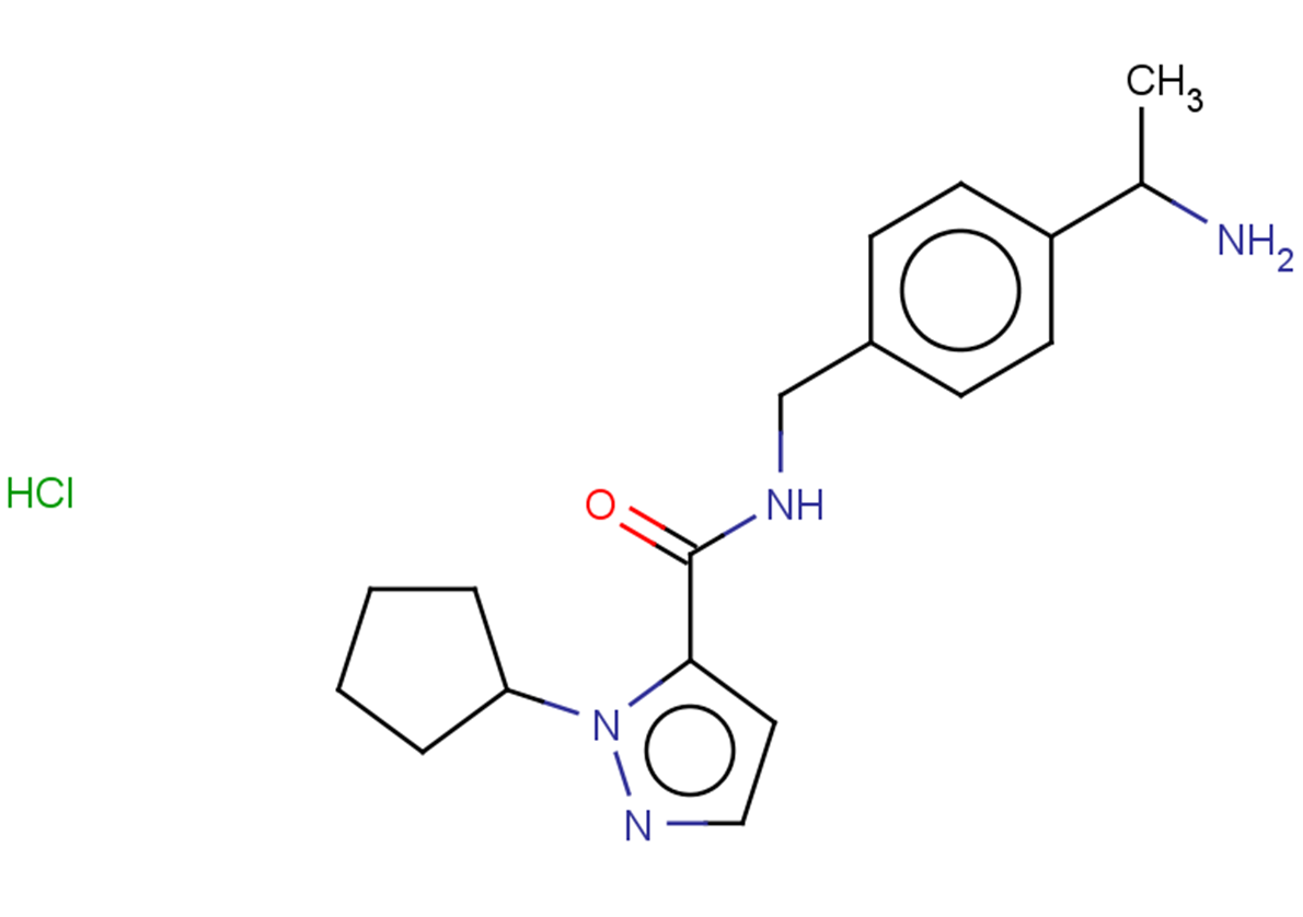 N-{[4-(1-aminoethyl)phenyl]methyl}-1-cyclopentyl-1H-pyrazole-5-carboxamide hydrochloride