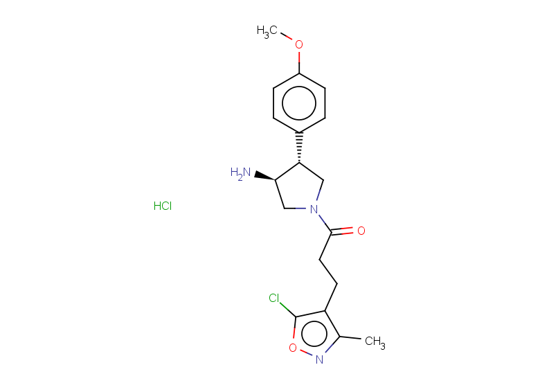 rac-1-[(3R,4S)-3-amino-4-(4-methoxyphenyl)pyrrolidin-1-yl]-3-(5-chloro-3-methyl-1,2-oxazol-4-yl)propan-1-one hydrochloride, trans