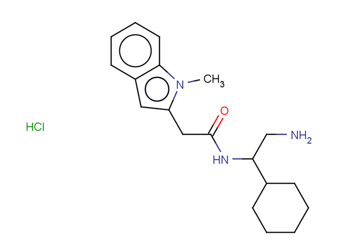 N-(2-amino-1-cyclohexylethyl)-2-(1-methyl-1H-indol-2-yl)acetamide hydrochloride