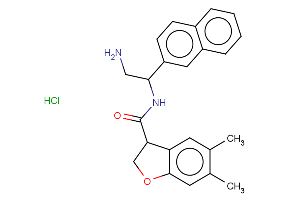 N-[2-amino-1-(naphthalen-2-yl)ethyl]-5,6-dimethyl-2,3-dihydro-1-benzofuran-3-carboxamide hydrochloride