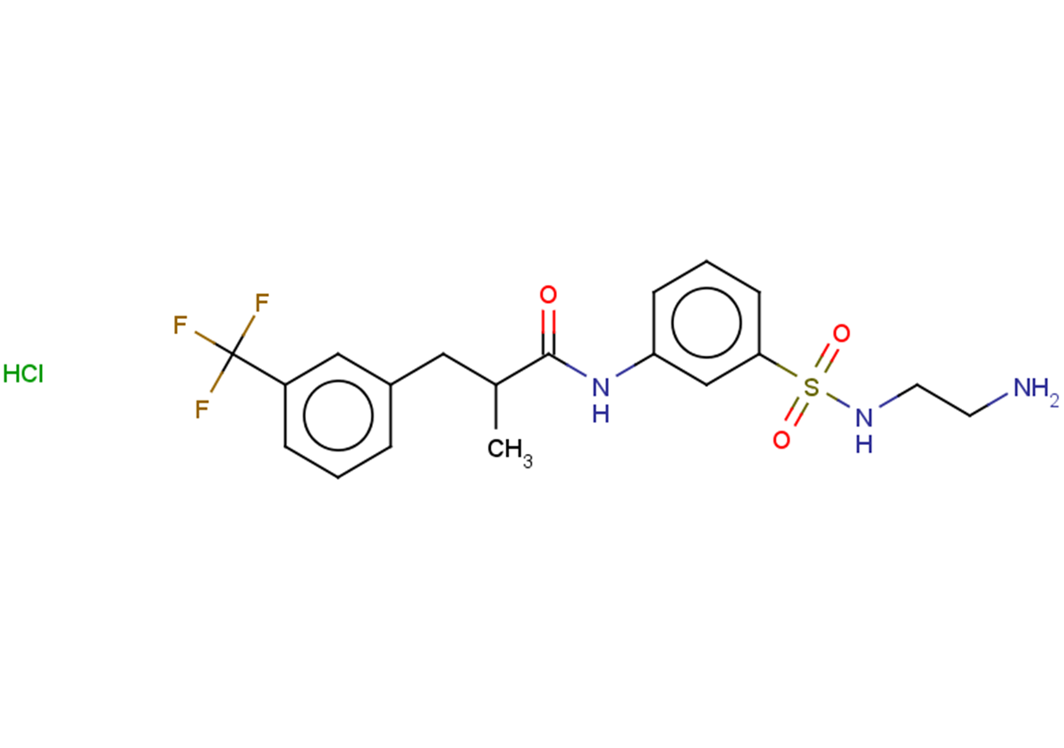 N-{3-[(2-aminoethyl)sulfamoyl]phenyl}-2-methyl-3-[3-(trifluoromethyl)phenyl]propanamide hydrochloride
