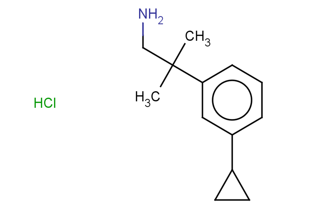 2-(3-cyclopropylphenyl)-2-methylpropan-1-amine hydrochloride