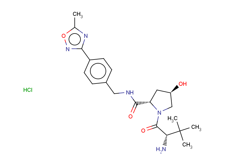 (2S,4R)-1-[(2S)-2-amino-3,3-dimethylbutanoyl]-4-hydroxy-N-{[4-(5-methyl-1,2,4-oxadiazol-3-yl)phenyl]methyl}pyrrolidine-2-carboxamide hydrochloride