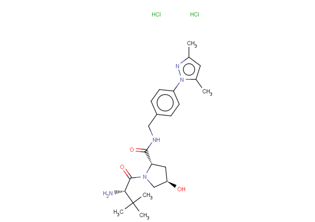 (2S,4R)-1-[(2S)-2-amino-3,3-dimethylbutanoyl]-N-{[4-(3,5-dimethyl-1H-pyrazol-1-yl)phenyl]methyl}-4-hydroxypyrrolidine-2-carboxamide dihydrochloride