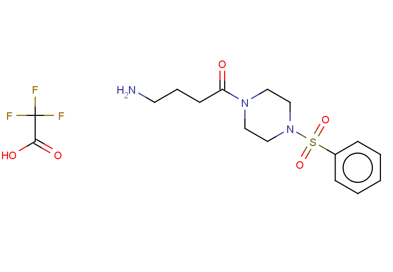 4-amino-1-[4-(benzenesulfonyl)piperazin-1-yl]butan-1-one, trifluoroacetic acid