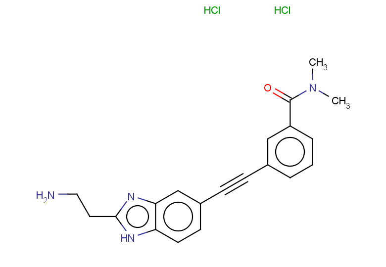 3-{2-[2-(2-aminoethyl)-1H-1,3-benzodiazol-5-yl]ethynyl}-N,N-dimethylbenzamide dihydrochloride