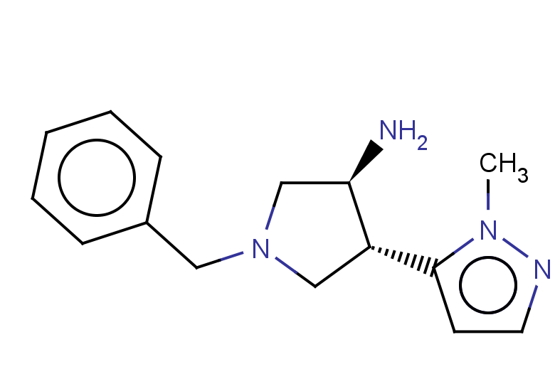 rac-(3R,4S)-1-benzyl-4-(1-methyl-1H-pyrazol-5-yl)pyrrolidin-3-amine, trans