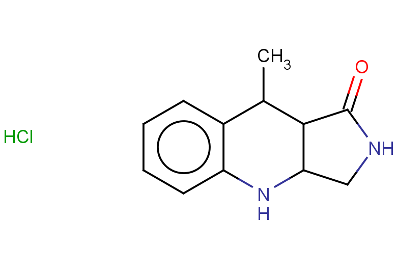 9-methyl-1H,2H,3H,3aH,4H,9H,9aH-pyrrolo[3,4-b]quinolin-1-one hydrochloride, Mixture of diastereomers