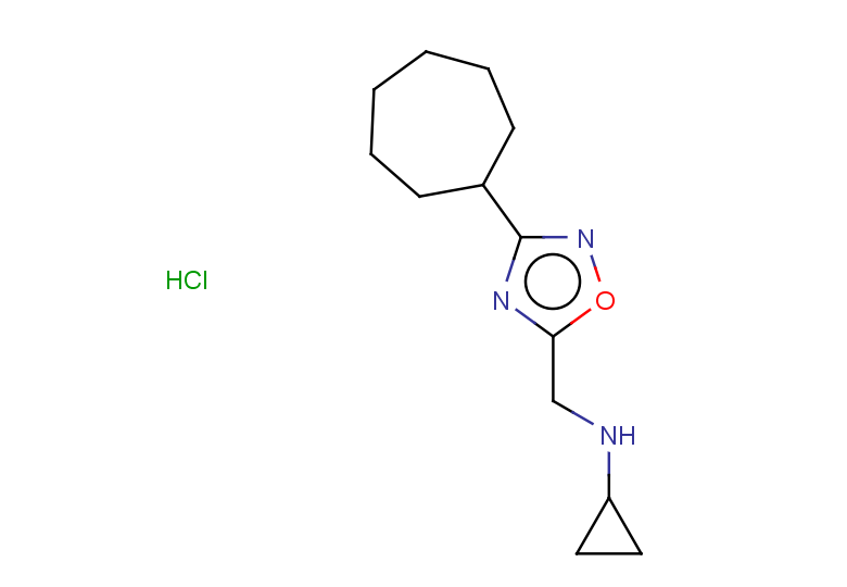 N-[(3-cycloheptyl-1,2,4-oxadiazol-5-yl)methyl]cyclopropanamine hydrochloride