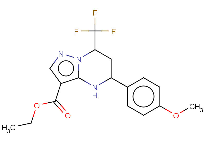 ETHYL 5-(4-METHOXYPHENYL)-7-(TRIFLUOROMETHYL)-4,5,6,7-TETRAHYDROPYRAZOLO[+