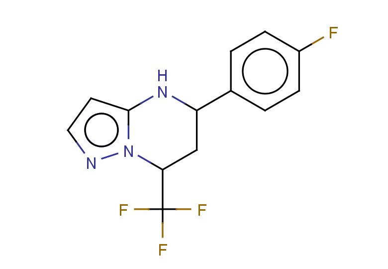5-(4-FLUORO-PHENYL)-7-TRIFLUOROMETHYL-4,5,6,7-TETRAHYDRO-PYRAZOLO[1,5-A]P+