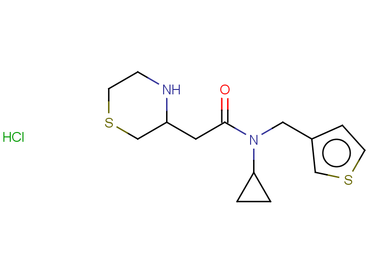N-cyclopropyl-2-(thiomorpholin-3-yl)-N-(thiophen-3-ylmethyl)acetamide hydrochloride