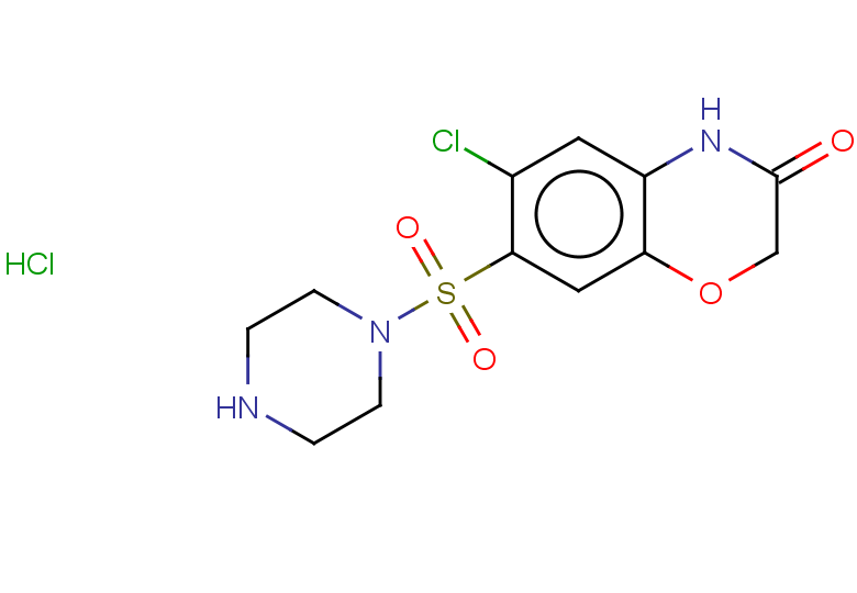 6-chloro-7-(piperazine-1-sulfonyl)-3,4-dihydro-2H-1,4-benzoxazin-3-one hydrochloride