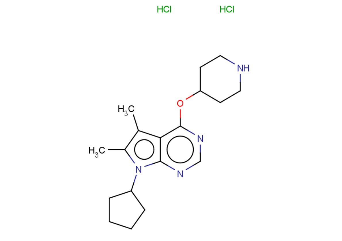 4-({7-cyclopentyl-5,6-dimethyl-7H-pyrrolo[2,3-d]pyrimidin-4-yl}oxy)piperidine dihydrochloride